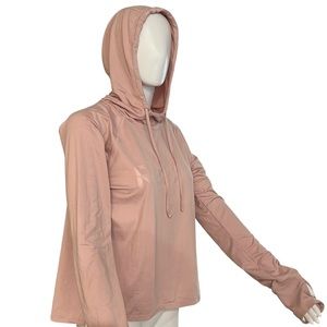 Reebok hooded woman’s long sleeve pink sweatshirt